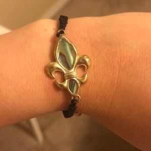 Fleur de lis bracelet, adjustable